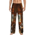thumbnail image 1 of Disketp Log Cabin Inside Men'S Pajama Pants - Ultra Soft Fleece Sleep And Lounge Pants (Size: S-Xxl), 1 of 9