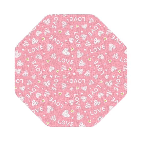 Disketp Love Funny Coasters,6 Pcs Leather Coasters With Holder, Perfect Housewarming Hostess Gifts,Protect Furniture From Water Marks Scratch And Damage