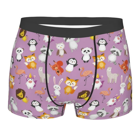Disketp Lovely Animals Men's Boxer Briefs,Soft and Breathable Cotton Underwear with ComfortFlex Waistband