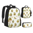 thumbnail image 1 of Disketp Lovely Avocado Large Capacity Backpack Lunch Bag Pencil Case Combination 3 Piece Set for Student, 1 of 7