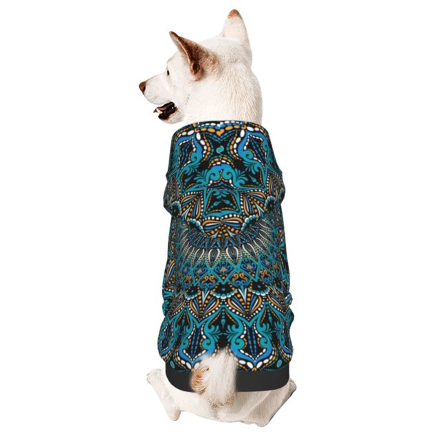 Disketp Mandala Dog Hoodie Dog Clothes with Hat, Pet Winter Clothes