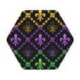 thumbnail image 1 of Disketp Mardi Gra Geometric Funny Coasters,4 Pcs Leather Coasters With Holder, Perfect Housewarming Hostess Gifts,Protect Furniture From Water Marks Scratch And Damage, 1 of 9