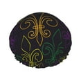 thumbnail image 1 of Disketp Mardi Gras Carnival Shower Caps,Reusable Shower Cap For Women, Double Layer Waterproof Hair Cap, Large Size For All Hair Lengths,For Girls Spa Home Salon Use, 1 of 9