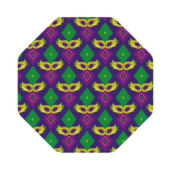 Disketp Mardi Gras Carnival3 Funny Coasters,6 Pcs Leather Coasters With Holder, Perfect Housewarming Hostess Gifts,Protect Furniture From Water Marks Scratch And Damage