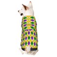 Disketp Mardi Gras Purple Yellow Plaid Dog Hoodie Dog Clothes with Hat