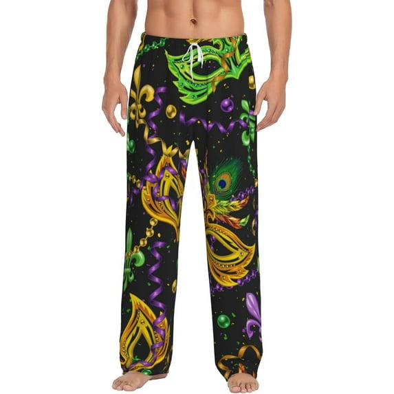 Disketp Mardi Gras Surface Men'S Pajama Pants - Ultra Soft Fleece Sleep And Lounge Pants (Size: S-Xxl)