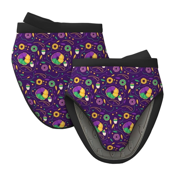 Disketp Mardi Gras and Donuts Non-Slip Mini Oven Mitt Set, Short Oven Mitts for Baking Grilling Barbecue Microwave, 5.9"x5.9"in