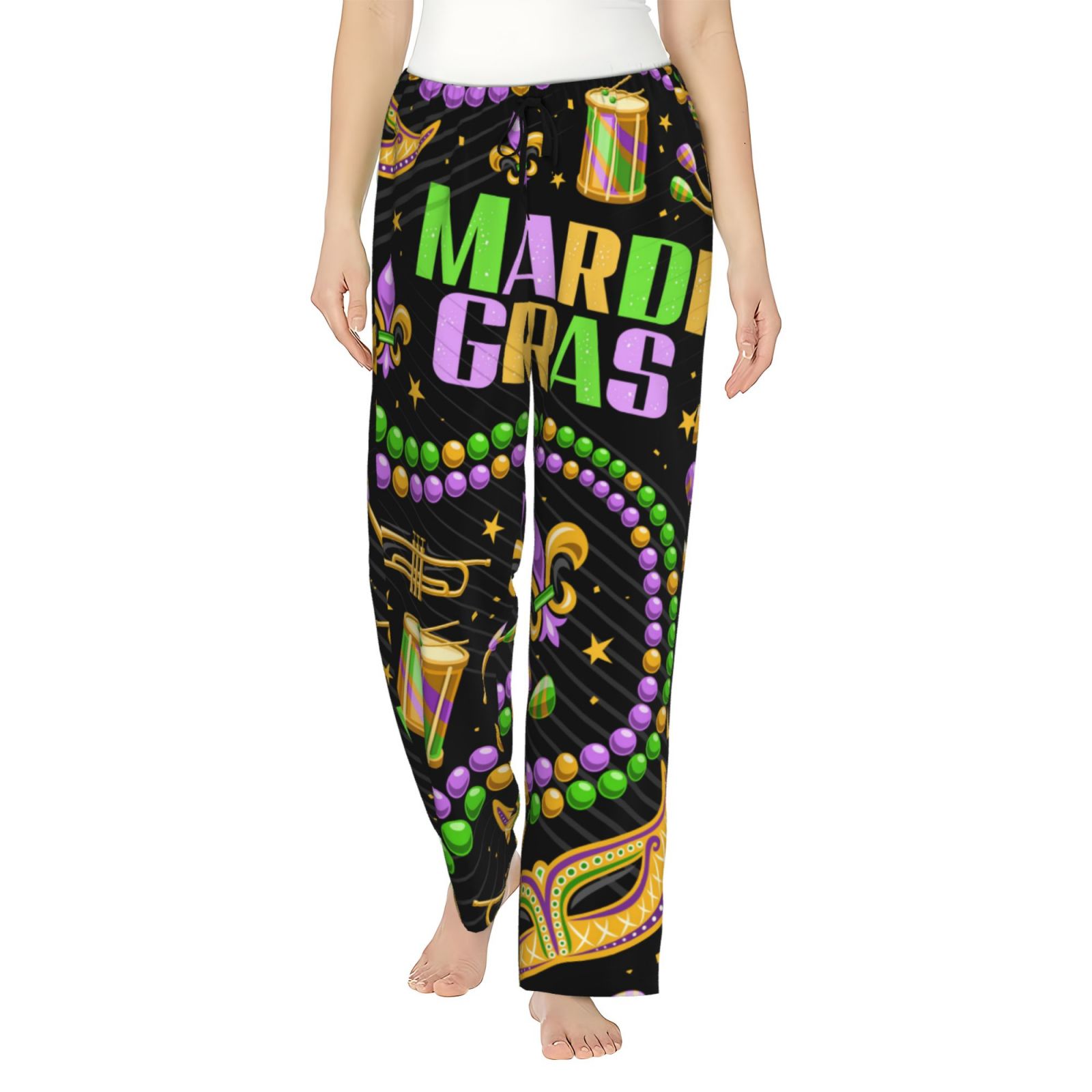 mardi gras sequin wide leg pants