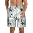 thumbnail image 1 of Disketp Men'S Swim Trunks Hawaiian Breathable Surf Beach Swimsuits Mesh Lining Beach Shorts With Pockets-African Animals, 1 of 9