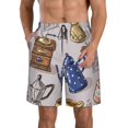 thumbnail image 1 of Disketp Men'S Swim Trunks Hawaiian Breathable Surf Beach Swimsuits Mesh Lining Beach Shorts With Pockets-Antique Vintage Teapot Coffee Grinder, 1 of 9