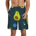 thumbnail image 1 of Disketp Men'S Swim Trunks Hawaiian Breathable Surf Beach Swimsuits Mesh Lining Beach Shorts With Pockets-Avocado In Space, 1 of 9