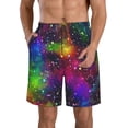 thumbnail image 1 of Disketp Men'S Swim Trunks Hawaiian Breathable Surf Beach Swimsuits Mesh Lining Beach Shorts With Pockets-Bright Universe, 1 of 9