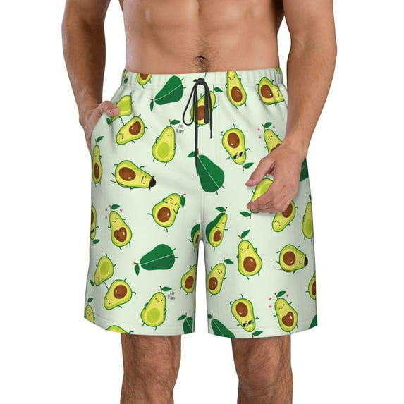 Disketp Men'S Swim Trunks Hawaiian Breathable Surf Beach Swimsuits Mesh Lining Beach Shorts With Pockets-Cartoon Fruit