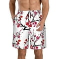 thumbnail image 1 of Disketp Men'S Swim Trunks Hawaiian Breathable Surf Beach Swimsuits Mesh Lining Beach Shorts With Pockets-Cherry Blossoms, 1 of 9