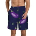 thumbnail image 1 of Disketp Men'S Swim Trunks Hawaiian Breathable Surf Beach Swimsuits Mesh Lining Beach Shorts With Pockets-Eggplant, 1 of 9