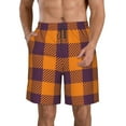 thumbnail image 1 of Disketp Men'S Swim Trunks Hawaiian Breathable Surf Beach Swimsuits Mesh Lining Beach Shorts With Pockets-Fall Buffalo Plaid, 1 of 9