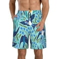 thumbnail image 1 of Disketp Men'S Swim Trunks Hawaiian Breathable Surf Beach Swimsuits Mesh Lining Beach Shorts With Pockets-Flying Swallows And Spring Flowers, 1 of 9