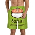 thumbnail image 1 of Disketp Men'S Swim Trunks Hawaiian Breathable Surf Beach Swimsuits Mesh Lining Beach Shorts With Pockets-Fresh Sushi, 1 of 9
