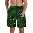thumbnail image 1 of Disketp Men'S Swim Trunks Hawaiian Breathable Surf Beach Swimsuits Mesh Lining Beach Shorts With Pockets-Green Bright Web With Spiders, 1 of 9