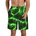 thumbnail image 1 of Disketp Men'S Swim Trunks Hawaiian Breathable Surf Beach Swimsuits Mesh Lining Beach Shorts With Pockets-Green Lightning, 1 of 9