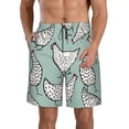 thumbnail image 1 of Disketp Men'S Swim Trunks Hawaiian Breathable Surf Beach Swimsuits Mesh Lining Beach Shorts With Pockets-Hand Drawn Chickens, 1 of 9