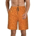 thumbnail image 1 of Disketp Men'S Swim Trunks Hawaiian Breathable Surf Beach Swimsuits Mesh Lining Beach Shorts With Pockets-Orange Glitter, 1 of 9