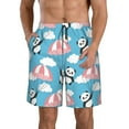 thumbnail image 1 of Disketp Men'S Swim Trunks Hawaiian Breathable Surf Beach Swimsuits Mesh Lining Beach Shorts With Pockets-Panda Flying In The Sky, 1 of 9