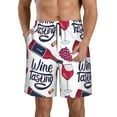 thumbnail image 1 of Disketp Men'S Swim Trunks Hawaiian Breathable Surf Beach Swimsuits Mesh Lining Beach Shorts With Pockets-Red Wine Glass Bottle, 1 of 9