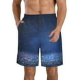 thumbnail image 1 of Disketp Men'S Swim Trunks Hawaiian Breathable Surf Beach Swimsuits Mesh Lining Beach Shorts With Pockets-Retro Blue Glitter, 1 of 9