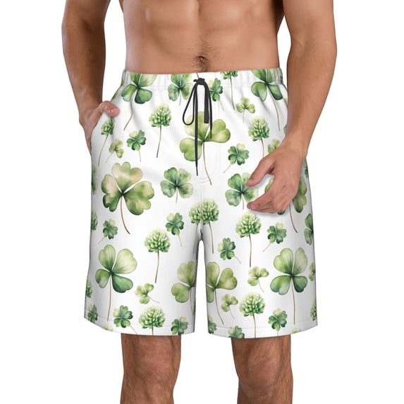 Disketp Men'S Swim Trunks Hawaiian Breathable Surf Beach Swimsuits Mesh Lining Beach Shorts With Pockets-St Patrick'S Day3