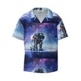 thumbnail image 1 of Disketp Men's Hawaiian Astronauts Start Running Print Shirts Button Down Holiday Beach Shirts-4X-Large, 1 of 7