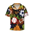 thumbnail image 1 of Disketp Men's Hawaiian Balls Print Shirts Button Down Holiday Beach Shirts-Large, 1 of 7