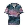 thumbnail image 1 of Disketp Men's Hawaiian Boat Lighthouse Storm Waves Print Shirts Button Down Holiday Beach Shirts-3X-Large, 1 of 7