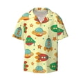 thumbnail image 1 of Disketp Men's Hawaiian Colorful Outer Space Print Shirts Button Down Holiday Beach Shirts-Small, 1 of 5