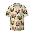 thumbnail image 1 of Disketp Men's Hawaiian Colorful Roosters Print Shirts Button Down Holiday Beach Shirts-Small, 1 of 7