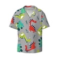 thumbnail image 1 of Disketp Men's Hawaiian Cute Dinosaur Print Shirts Button Down Holiday Beach Shirts-Large, 1 of 7