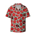 thumbnail image 1 of Disketp Men's Hawaiian Cute Tomato Print Shirts Button Down Holiday Beach Shirts-Large, 1 of 5