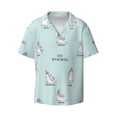 thumbnail image 1 of Disketp Men's Hawaiian Cute Unicorn Doing Yoga Pose Print Shirts Button Down Holiday Beach Shirts-Large, 1 of 7