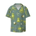 thumbnail image 1 of Disketp Men's Hawaiian Cute Yoga Frogs Print Shirts Button Down Holiday Beach Shirts-XX-Large, 1 of 1