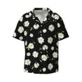 thumbnail image 1 of Disketp Men's Hawaiian Daisies Flowers Print Shirts Button Down Holiday Beach Shirts-Large, 1 of 5