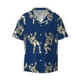 thumbnail image 1 of Disketp Men's Hawaiian Disco party Astronaut Dancing Print Shirts Button Down Holiday Beach Shirts-XX-Large, 1 of 7