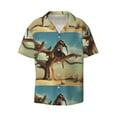 thumbnail image 1 of Disketp Men's Hawaiian Elephant on dry tree Print Shirts Button Down Holiday Beach Shirts-XX-Large, 1 of 7