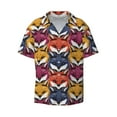 thumbnail image 1 of Disketp Men's Hawaiian Fox Face Print Shirts Button Down Holiday Beach Shirts-3X-Large, 1 of 7