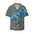 thumbnail image 1 of Disketp Men's Hawaiian Fun Riding Dinosaur Print Shirts Button Down Holiday Beach Shirts-Medium, 1 of 7