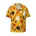 thumbnail image 1 of Disketp Men's Hawaiian Happy Halloween 3 Print Shirts Button Down Holiday Beach Shirts-Medium, 1 of 7