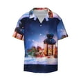 thumbnail image 1 of Disketp Men's Hawaiian Lantern On Snow Print Shirts Button Down Holiday Beach Shirts-Large, 1 of 7