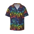 thumbnail image 1 of Disketp Men's Hawaiian Magical Mushrooms and Flowers Print Shirts Button Down Holiday Beach Shirts-Small, 1 of 7