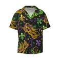 thumbnail image 1 of Disketp Men's Hawaiian Mardi Gras Surface Print Shirts Button Down Holiday Beach Shirts-Small, 1 of 7