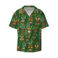 thumbnail image 1 of Disketp Men's Hawaiian Mask And Palm Leaves Print Shirts Button Down Holiday Beach Shirts-X-Large, 1 of 5