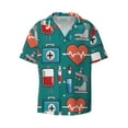 thumbnail image 1 of Disketp Men's Hawaiian Medical Elements Print Shirts Button Down Holiday Beach Shirts-Small, 1 of 7